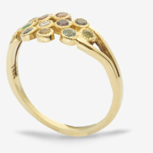 Gold and breastplate stones cluster ring
