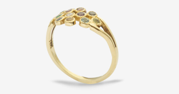 Gold and breastplate stones cluster ring