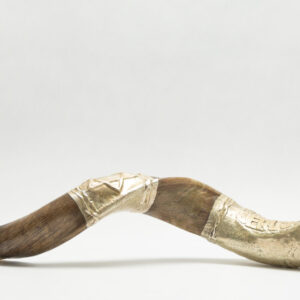 Large silver-plated shofar