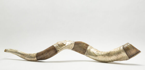 Large silver-plated shofar