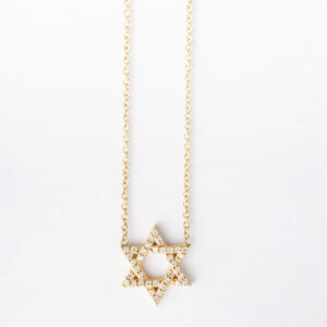 Diamond-studded Star of David pendant - yellow gold