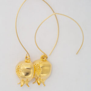 Pomegranate of Abundance earrings, gold-plated