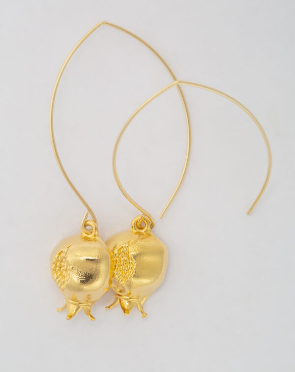 Pomegranate of Abundance earrings, gold-plated