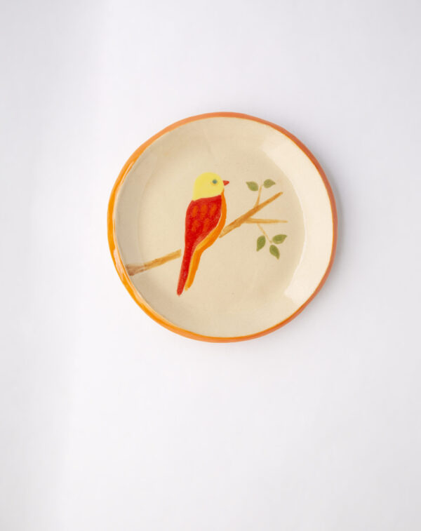 Ceramic dish with bird